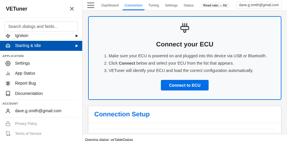 Browser serial port selection dialog