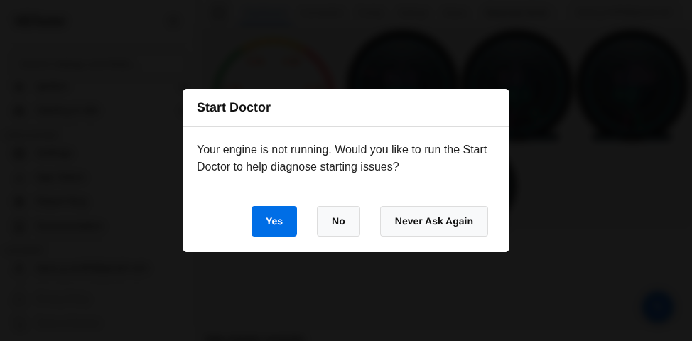 Offer to switch to Start Doctor when engine is not running